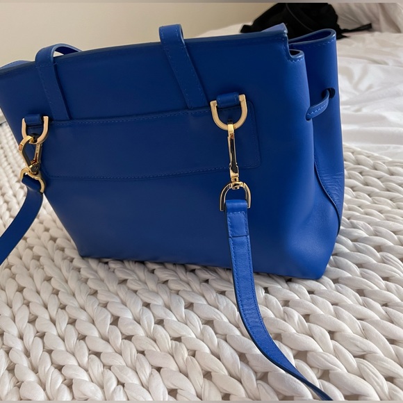 Mansur Gavriel Lady Bag $695 Royal Blue Vegetable Tanned Leather Like New - Picture 7 of 15